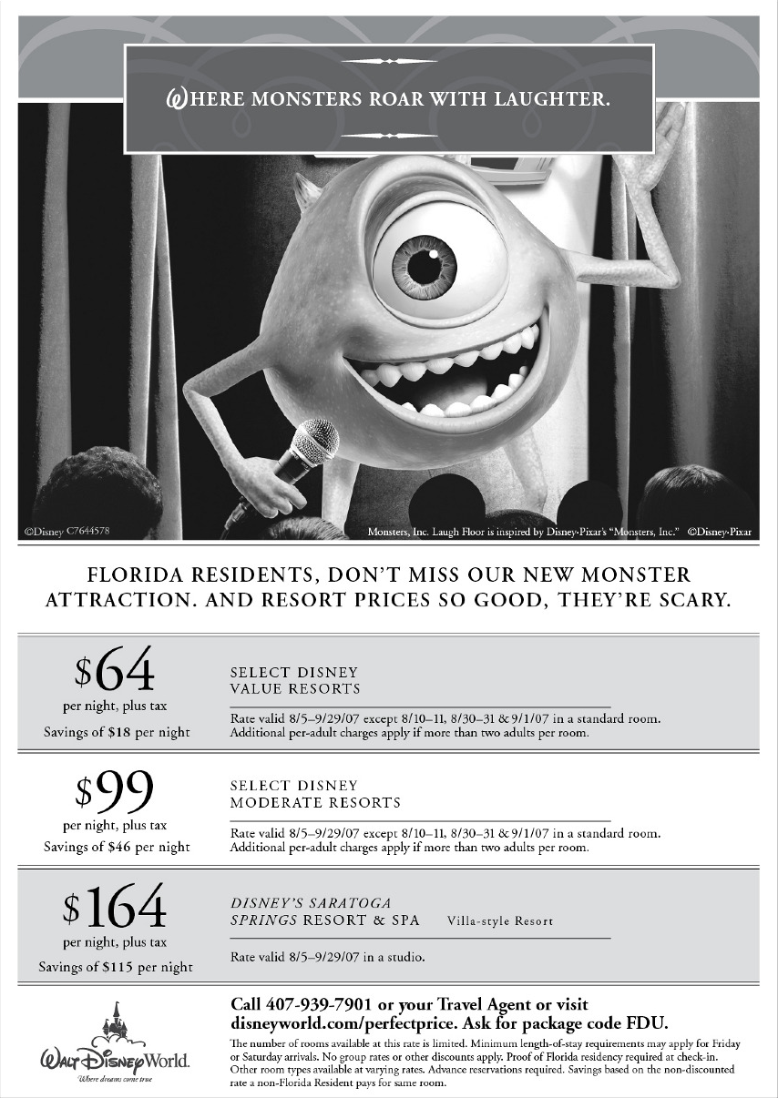 Disney Print Ad - Monsters, Inc.