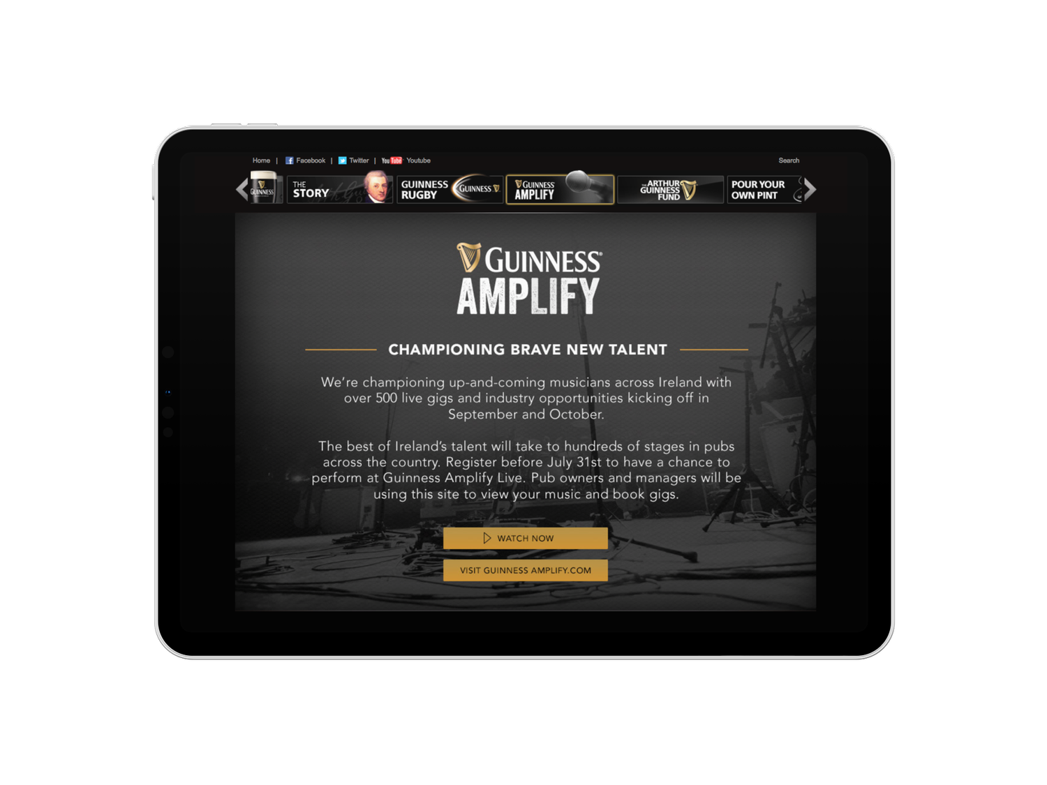 Guinness Amplify Ireland Website